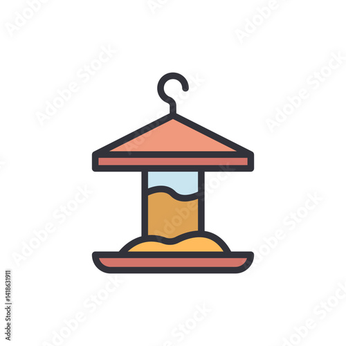 Bird Feeders colored icons, minimalist vector illustration ,simple transparent graphic element .Isolated on white background