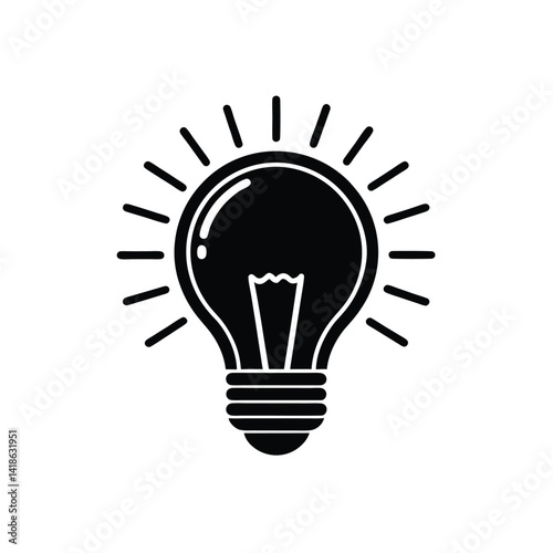 Light bulb idea icon vector illustration concept for innovation and creative thinking, Isolated On White Background  silhouette