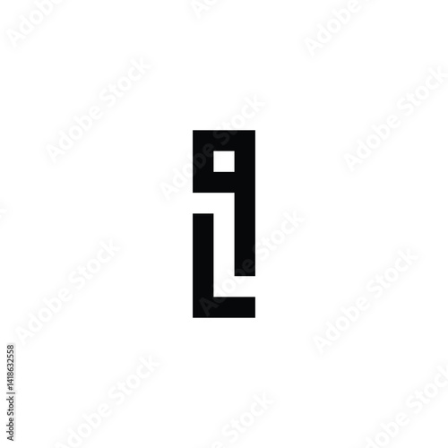 Letter Lq rectangle geometric symbol simple logo vector