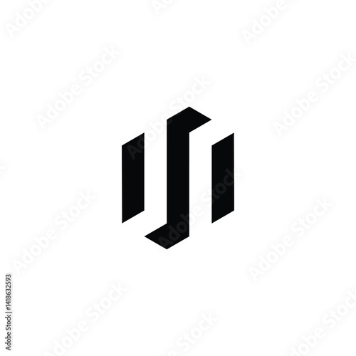 Letter s r hexagon geometric symbol simple logo vector