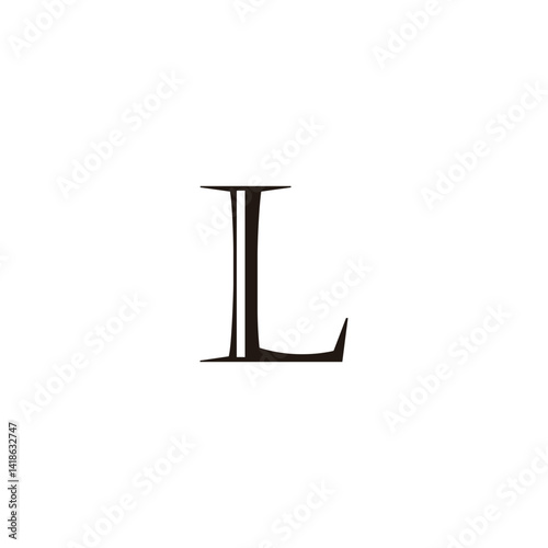 Letter L iron geometric symbol simple logo vector