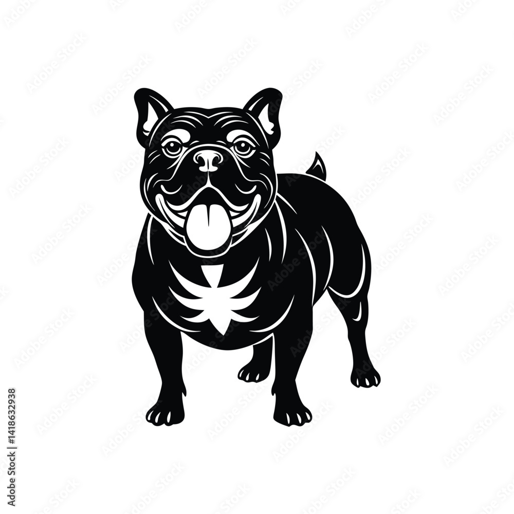 Fototapeta premium French bulldog vector silhouette, Vector Graphics isolated on white background