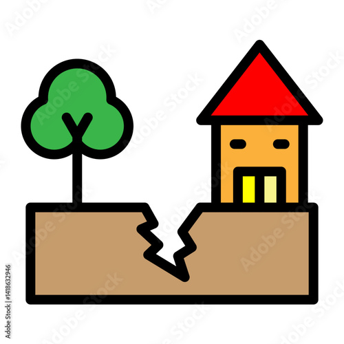 Fault Line Vector Filled Icon Design