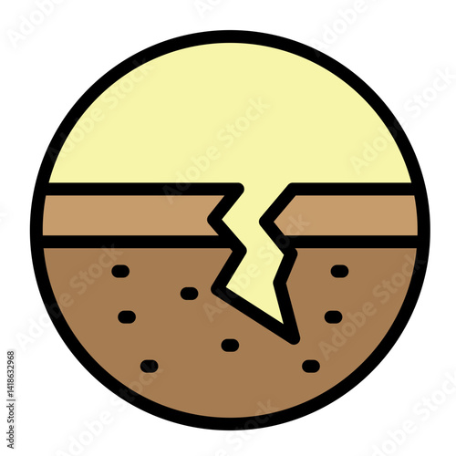 Aftershock Waves Vector Filled Icon Design