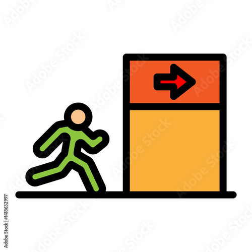 Evacuation Plan Vector Filled Icon Design
