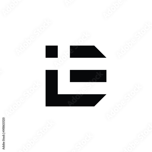 Letter t squares geometric symbol simple logo vector photo