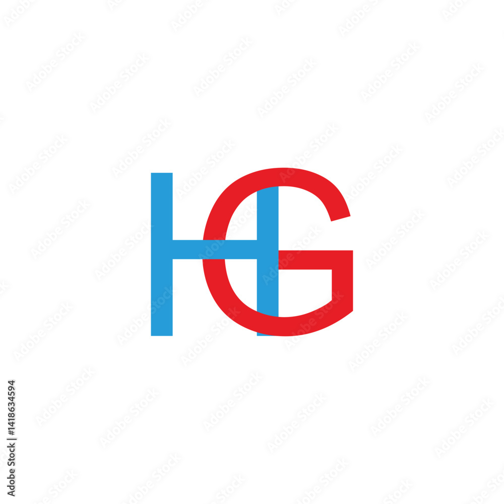 Letter HG combination geometric symbol simple logo vector Letter HG combination geometric symbol simple logo vector