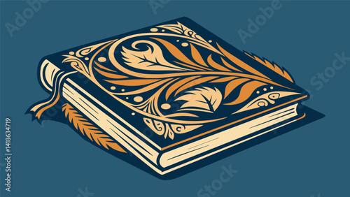 Obraz na płótnie A variety of stamps inks and stencils used to add intricate and detailed designs to the pages giving the journal a professional and polished. Vector illustration w salonie