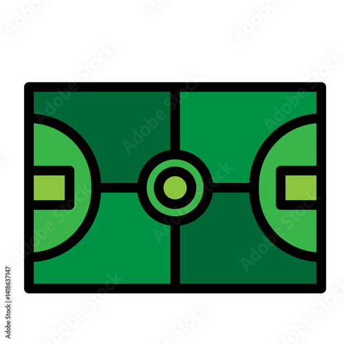 Overhead View of a Court Vector Filled Icon Design
