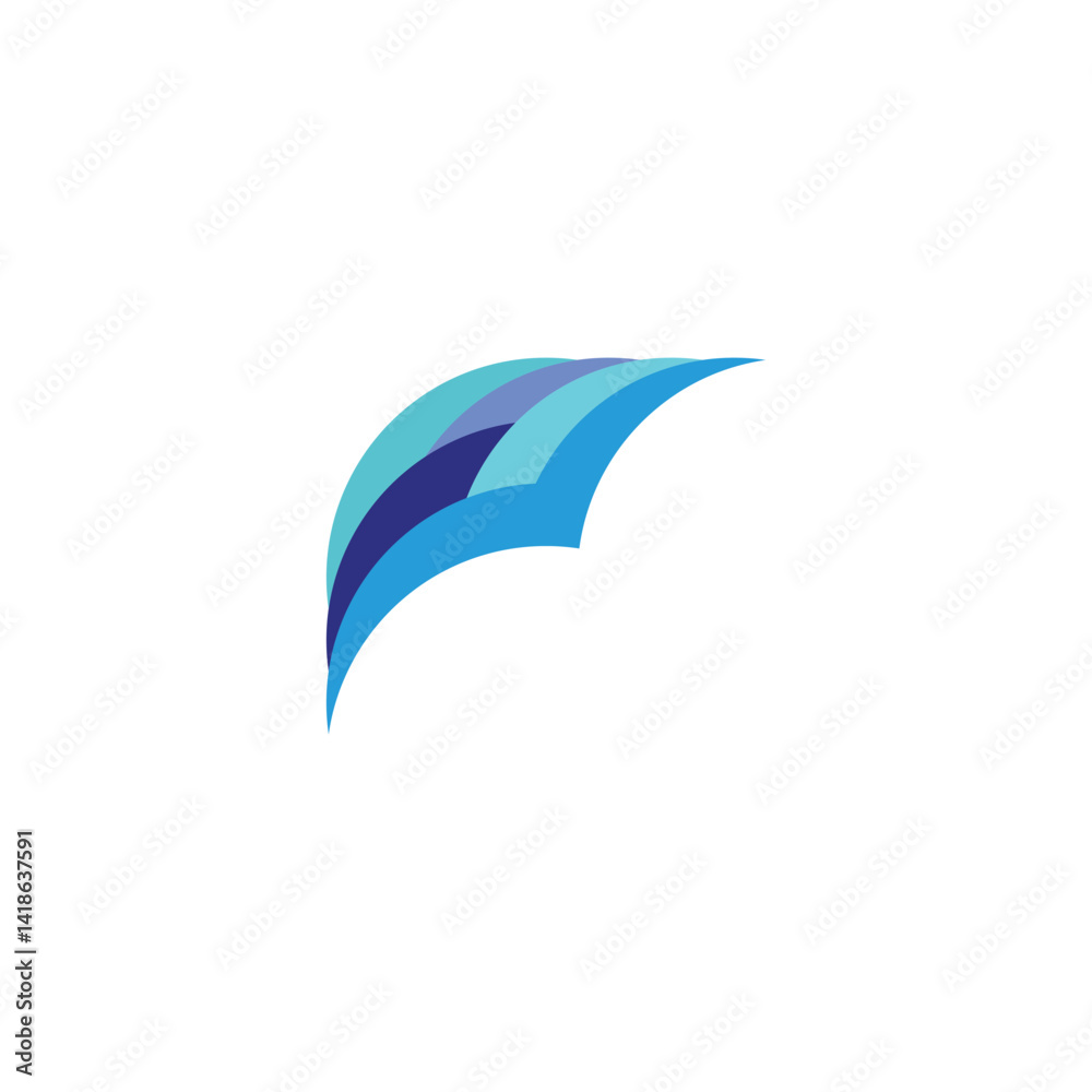 Obraz premium Birds, wave geometric symbol simple logo vector
