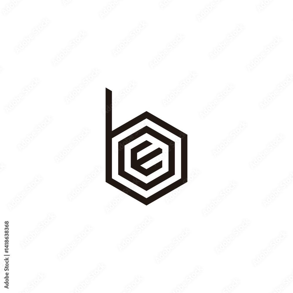 Letter E, o and b hexagon lines geometric symbol simple logo vector Letter E, o and b hexagon lines geometric symbol simple logo vector