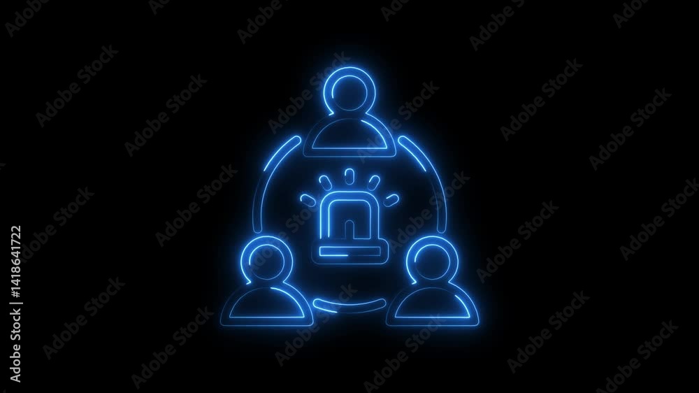 Glowing neon emergency icon 4k isolated on black background. HD Video motion graphic animation Glowing neon emergency icon 4k isolated on black background. HD Video motion graphic animation
