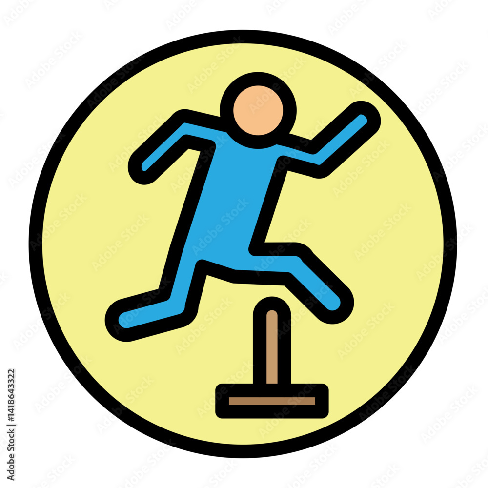 Hurdles Race Vector Filled Icon Design Hurdles Race Vector Filled Icon Design