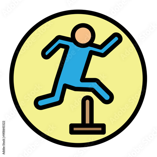 Hurdles Race Vector Filled Icon Design