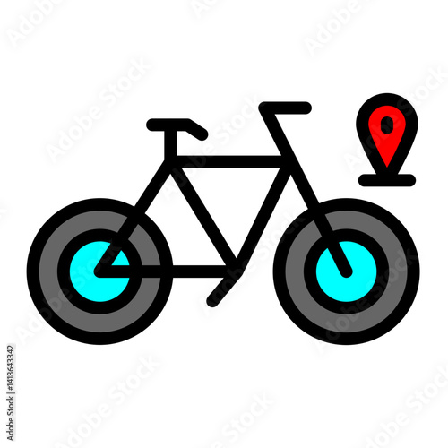 Cycling Vector Filled Icon Design