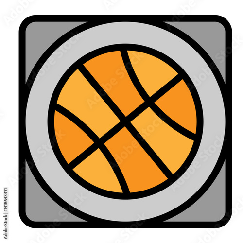 Basketball Vector Filled Icon Design