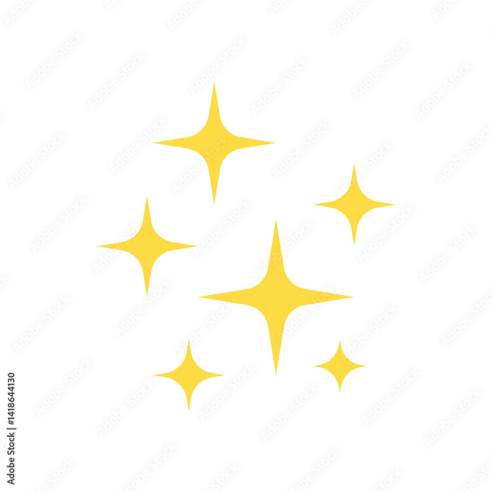 Shine or sparkle vector. Sparkling star in yellow color on white background. Vector illustration Shine or sparkle vector. Sparkling star in yellow color on white background. Vector illustration