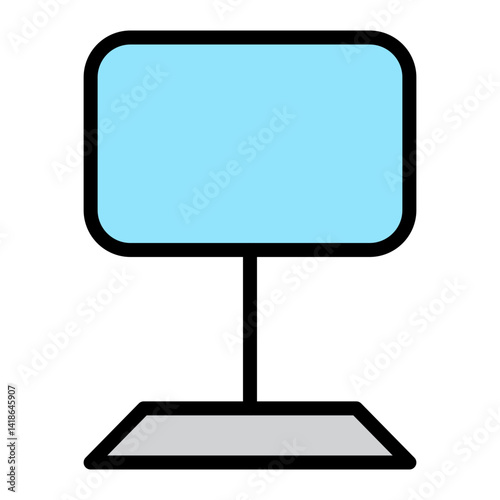 Gaming Monitor Stand Vector Filled Icon Design