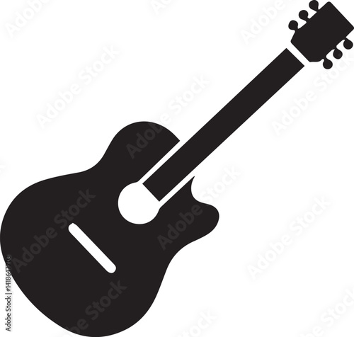 Beautiful Black Guitar Vector Silhouette Art This Is An Editable And Printable Vector Eps File
