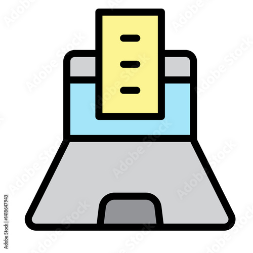 Writing Laptop Vector Filled Icon Design