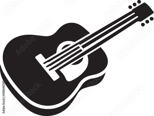 Beautiful Black Guitar Vector Silhouette Art This Is An Editable And Printable Vector Eps File
