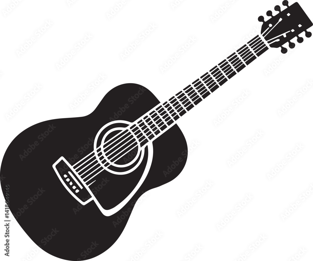 Fototapeta premium A Guitar Vector Art Illustration EPS File 