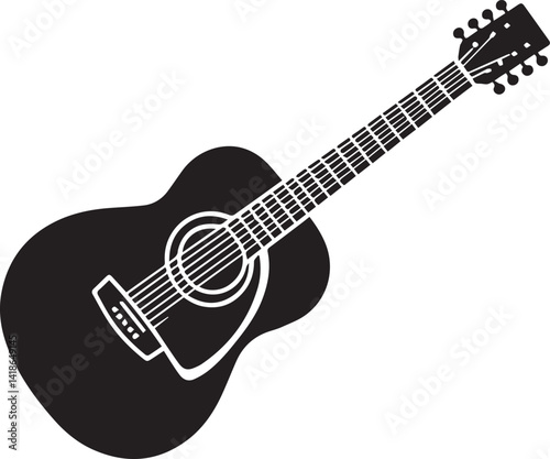 A Guitar Vector Art Illustration EPS File
