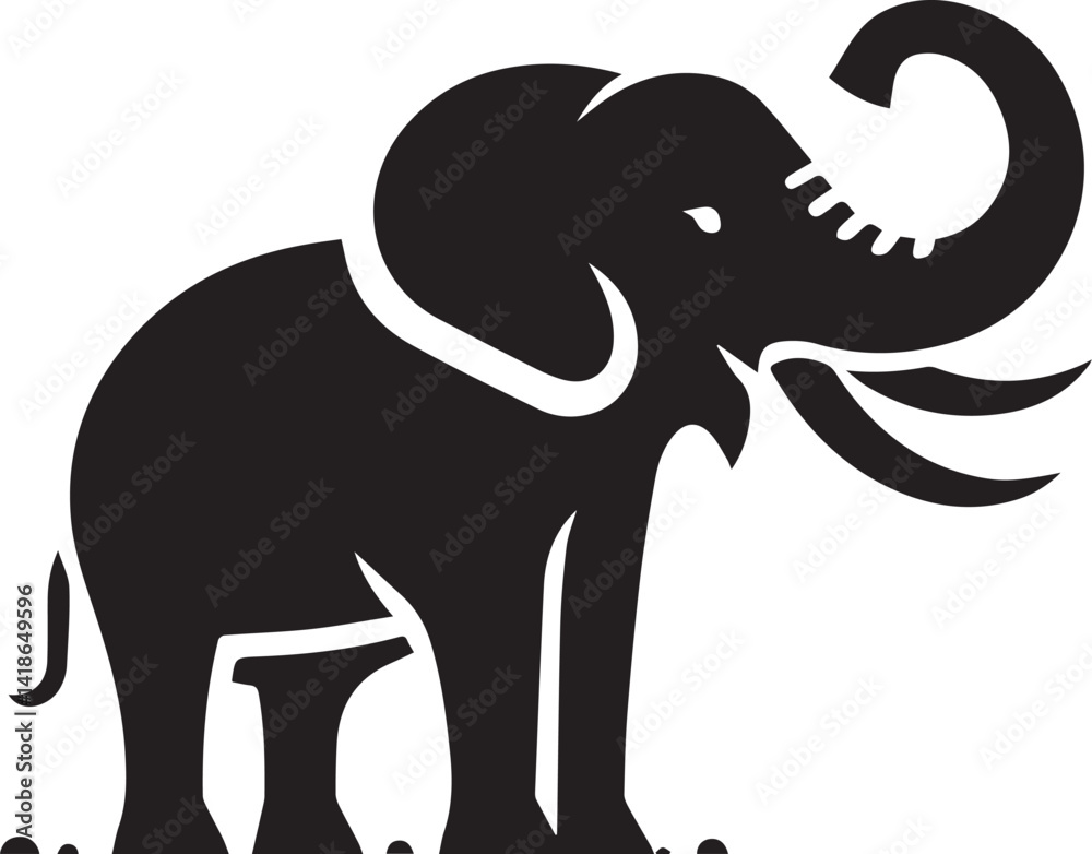 Fototapeta premium Beautiful Black Elephant Vector Silhouette Art This Is An Editable And Printable Vector Eps File