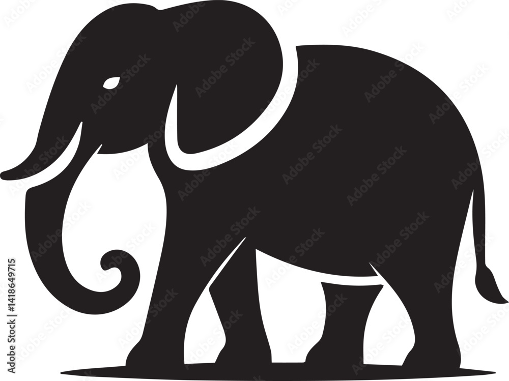 Fototapeta premium Beautiful Black Elephant Vector Silhouette Art This Is An Editable And Printable Vector Eps File 