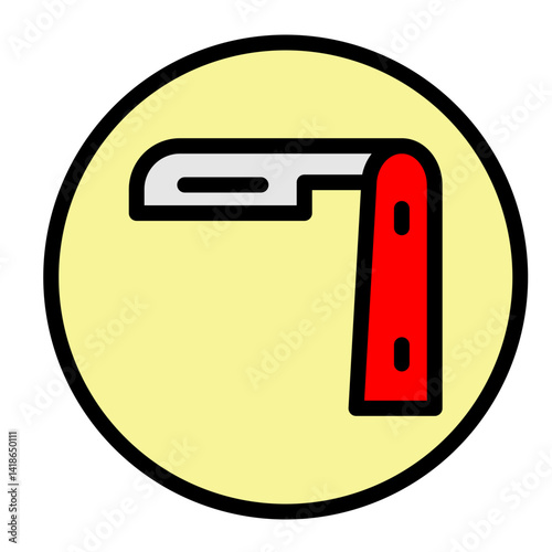 Cutthroat Razor Vector Filled Icon Design