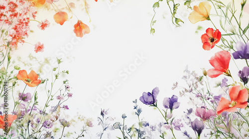 Elegant wedding invitation card background . Minimal hand painted watercolor botanical flowers texture template background. Design for wedding, vip cover, poster, rsvp moderncard.Valentine's Day