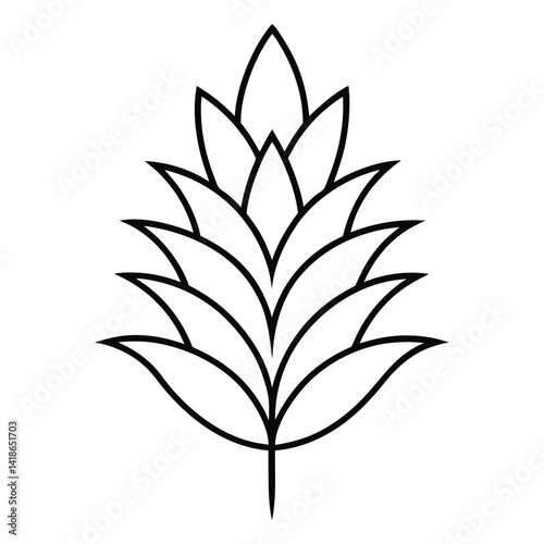Yew flower line art vecor on white background 