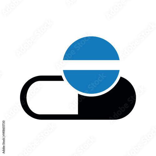 Drug tablet medicine icon in vector design.