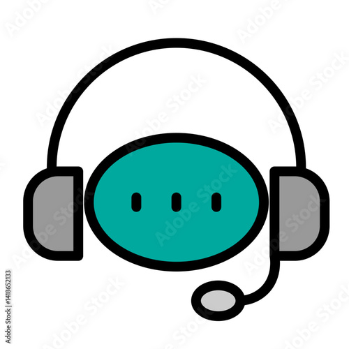 Call Center Support Vector Filled Icon Design