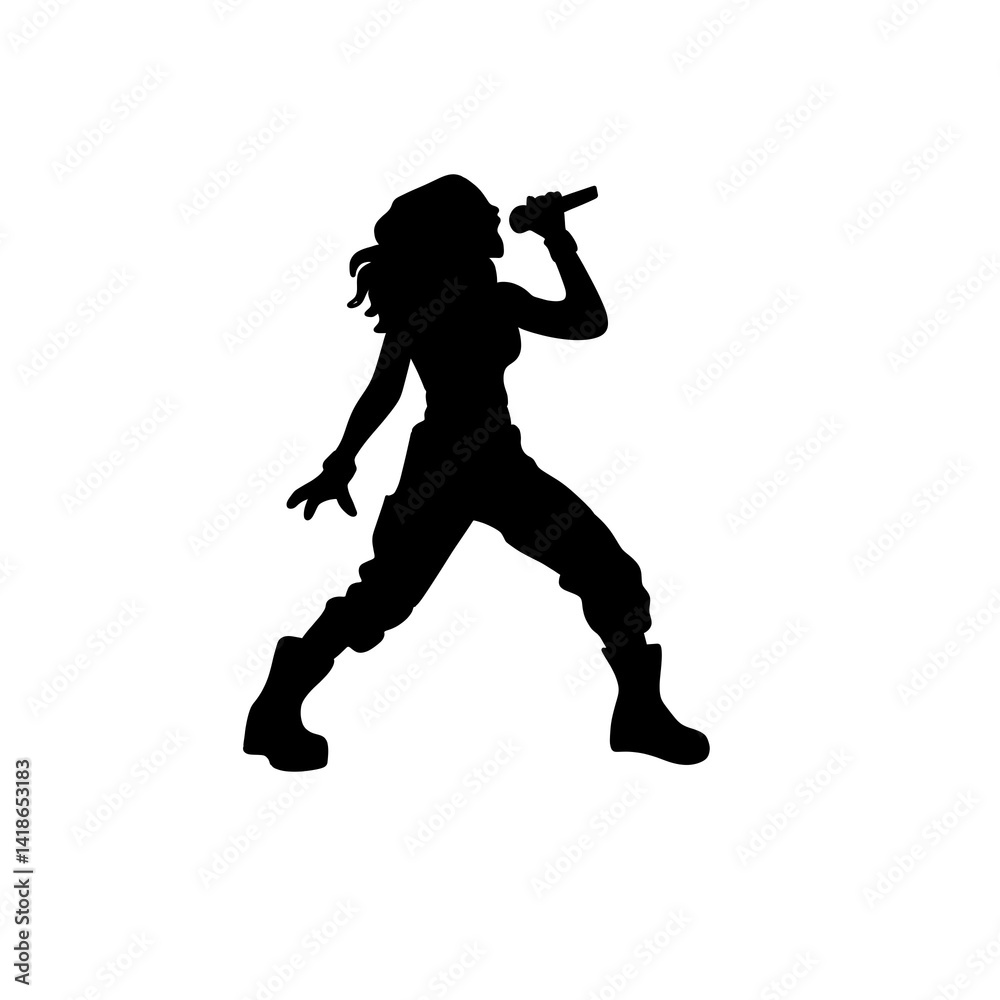 Obraz premium Singer silhouette