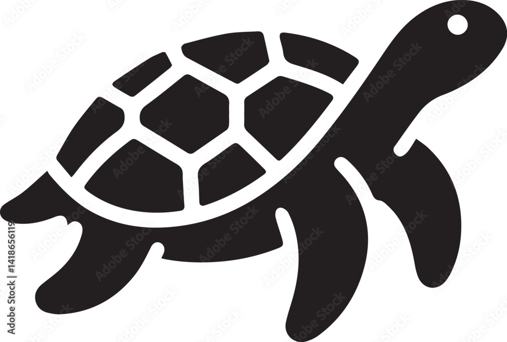 Obraz premium Beautiful Black Turtle Vector Silhouette Art This Is An Editable And Printable Vector Eps File 