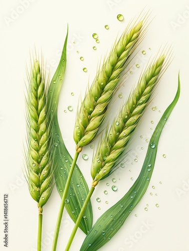 Close-up of green wheat