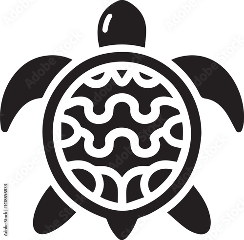 Turtles Journey Vector Graphic of Turtle Exploring the Mysteries of the Sea

