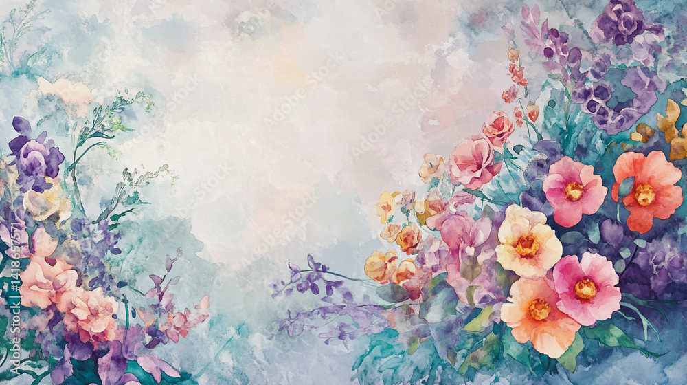 custom made wallpaper toronto digitalElegant wedding invitation card background . Minimal hand painted watercolor botanical flowers texture template background. Design for wedding, vip cover, poster, rsvp moderncard.Valentine's Day