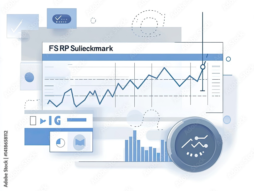 Financial data analysis chart showing upward trend. Financial data analysis chart showing upward trend.