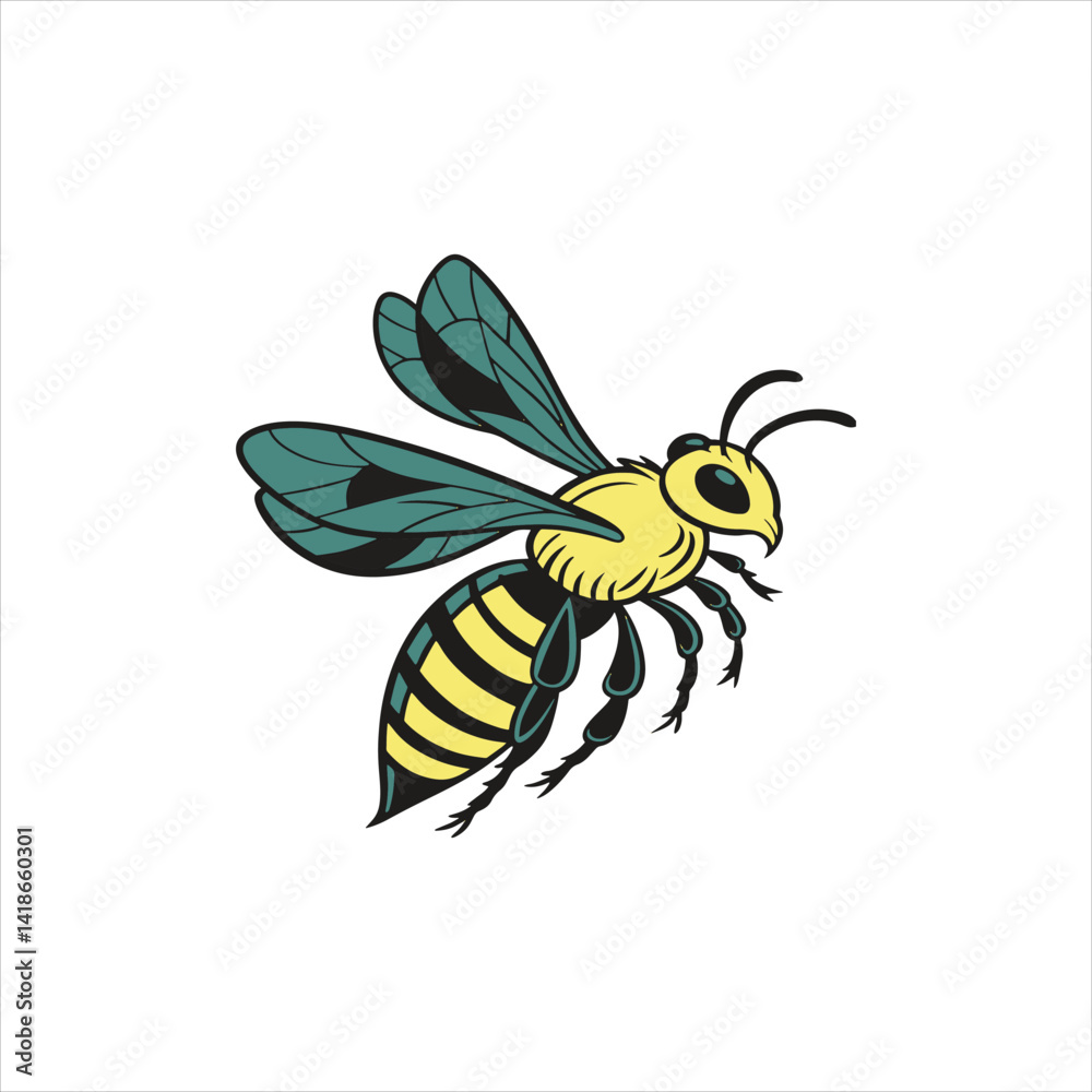 Lovely-simple-design-of-a-yellow-and-black-bee-vector Lovely-simple-design-of-a-yellow-and-black-bee-vector