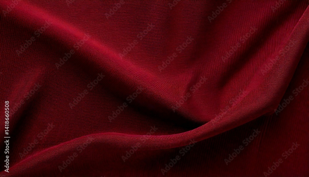 Fototapeta premium Maroon fabric background with a slightly wavy texture