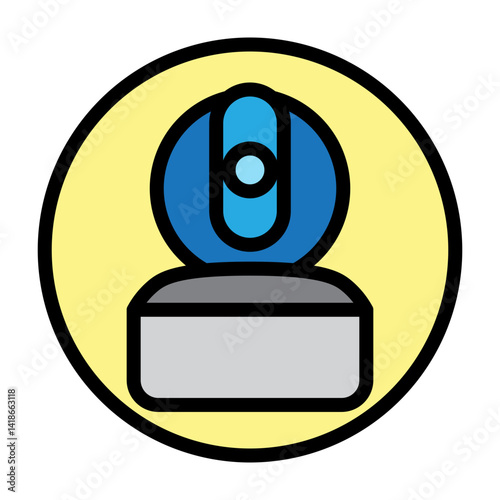Surveillance Camera Vector Filled Icon Design