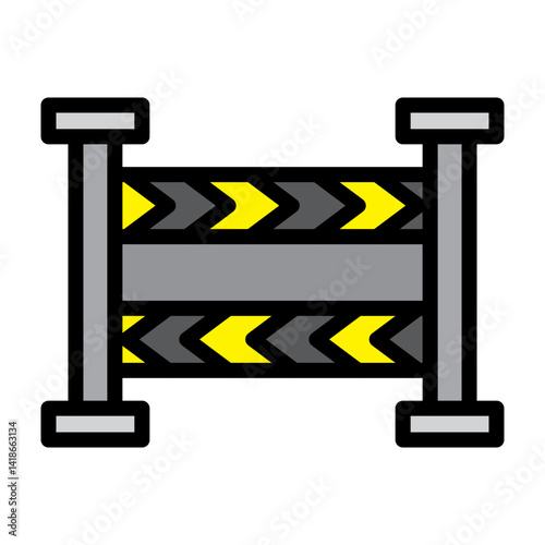 Crime Scene Tape Vector Filled Icon Design