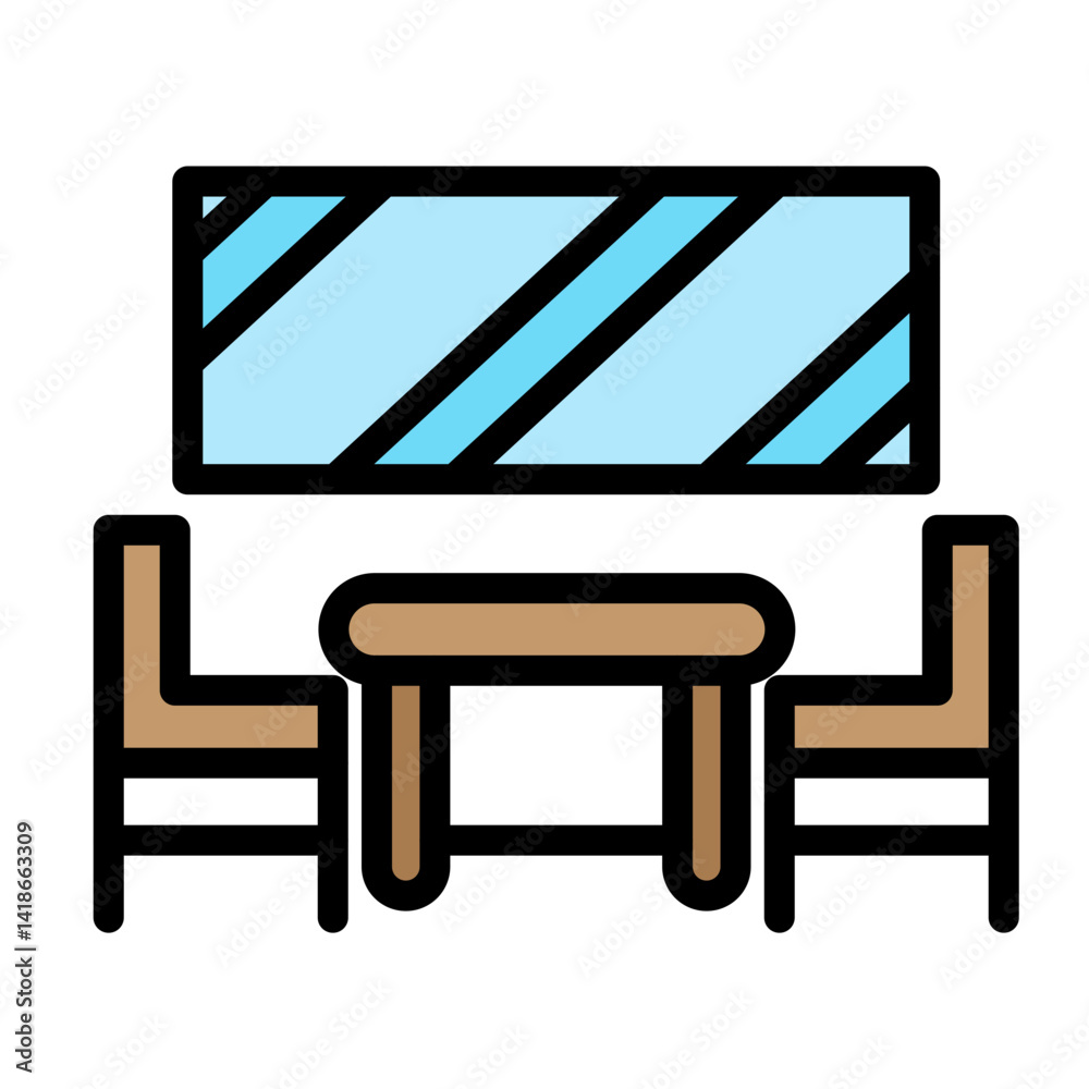 Fototapeta premium Interrogation Room Vector Filled Icon Design