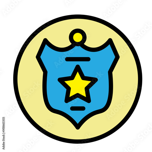 Law Enforcement Shield Vector Filled Icon Design