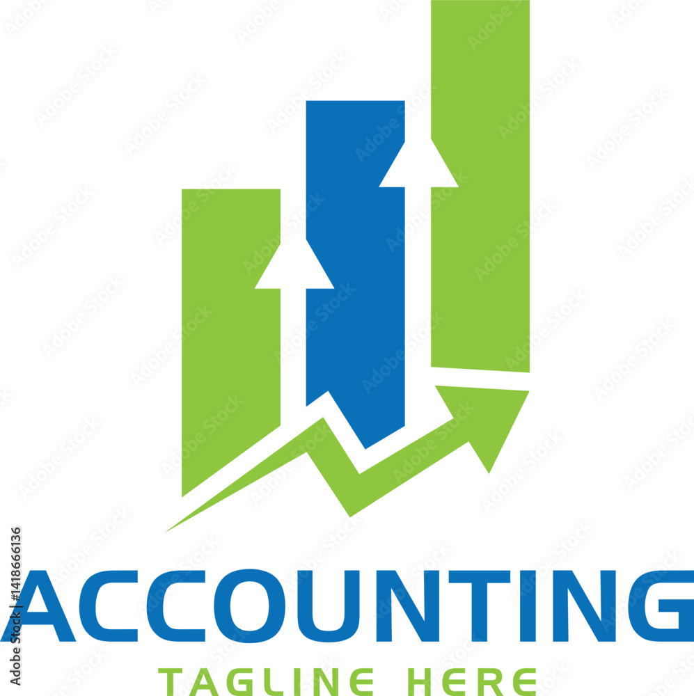 Accounting Logo with Chart and Arrows Accounting Logo with Chart and Arrows