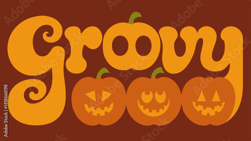 Groovy 70s Halloween Background with Funky Fonts