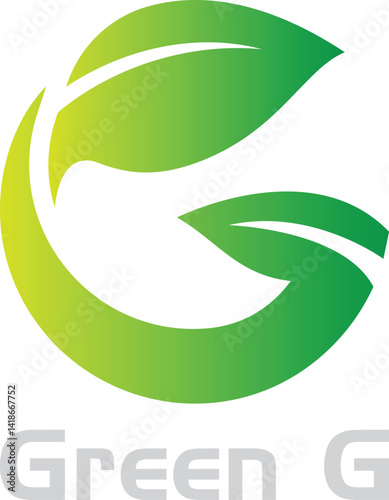 Green G Logo with Leaf Element