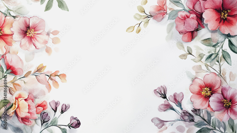 Elegant wedding invitation card background . Minimal hand painted watercolor botanical flowers texture template background. Design for wedding, vip cover, poster, rsvp moderncard.Valentine's Day Elegant wedding invitation card background . Minimal hand painted watercolor botanical flowers texture template background. Design for wedding, vip cover, poster, rsvp moderncard.Valentine's Day